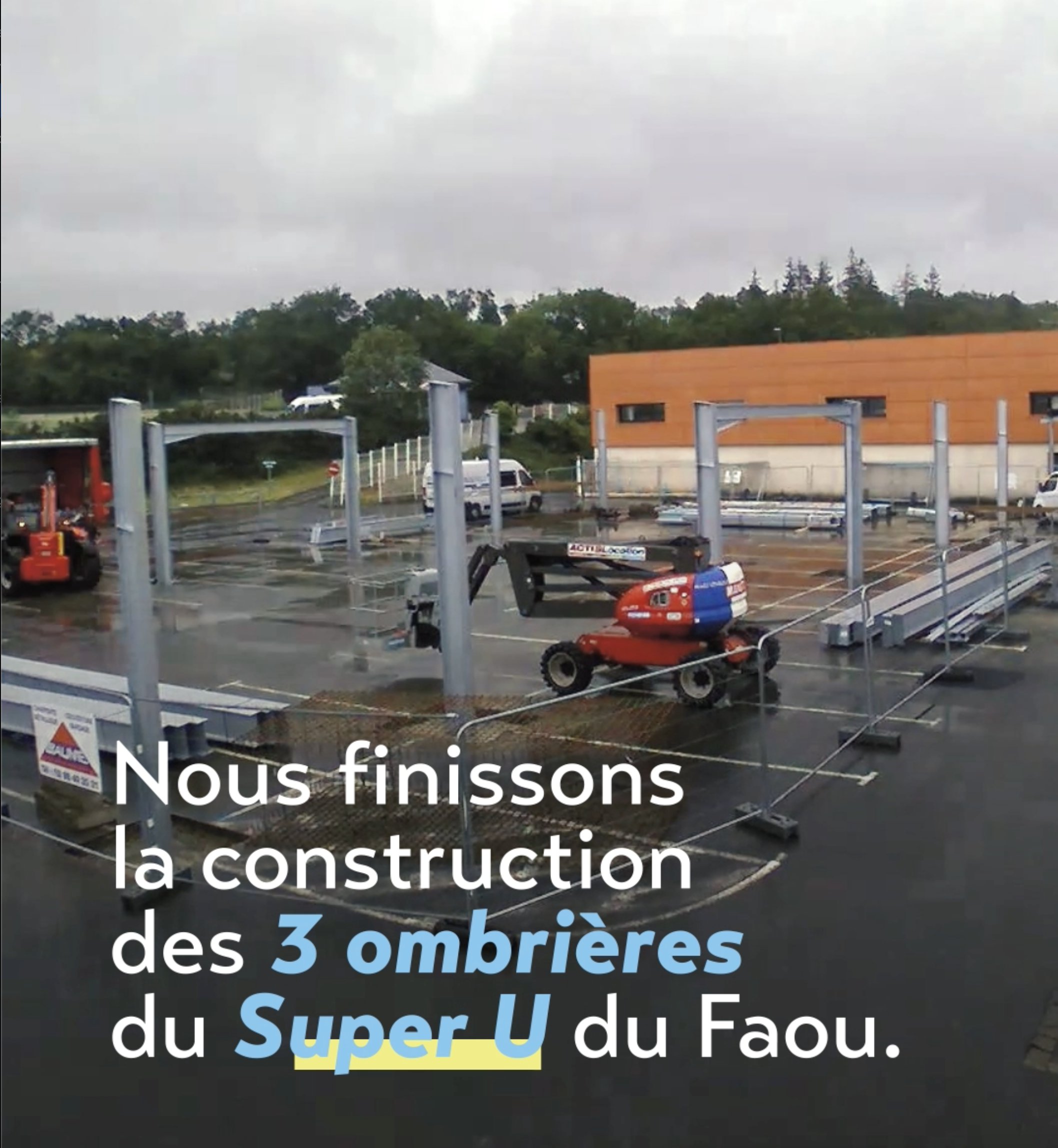 Ombrières solaires au Super U du Faou : un projet qui cartonne